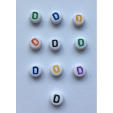 Letterkraal D gekleurd (10 stuks)